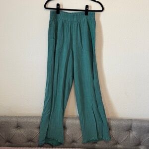 Chic Teal Casual Pants